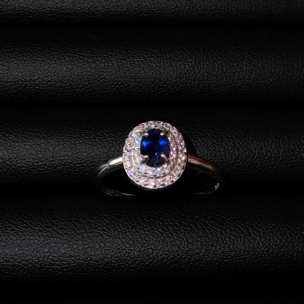 Adjustable Blue Sapphire Ring | 925 Sterling Silver & Zirconia