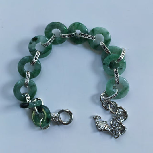 Natural Grade A Jadeite Bracelet | Adjustable