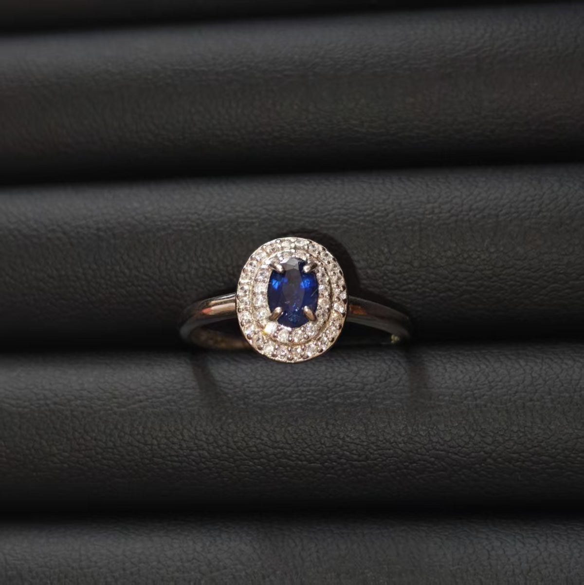 Adjustable Blue Sapphire Ring | 925 Sterling Silver & Zirconia