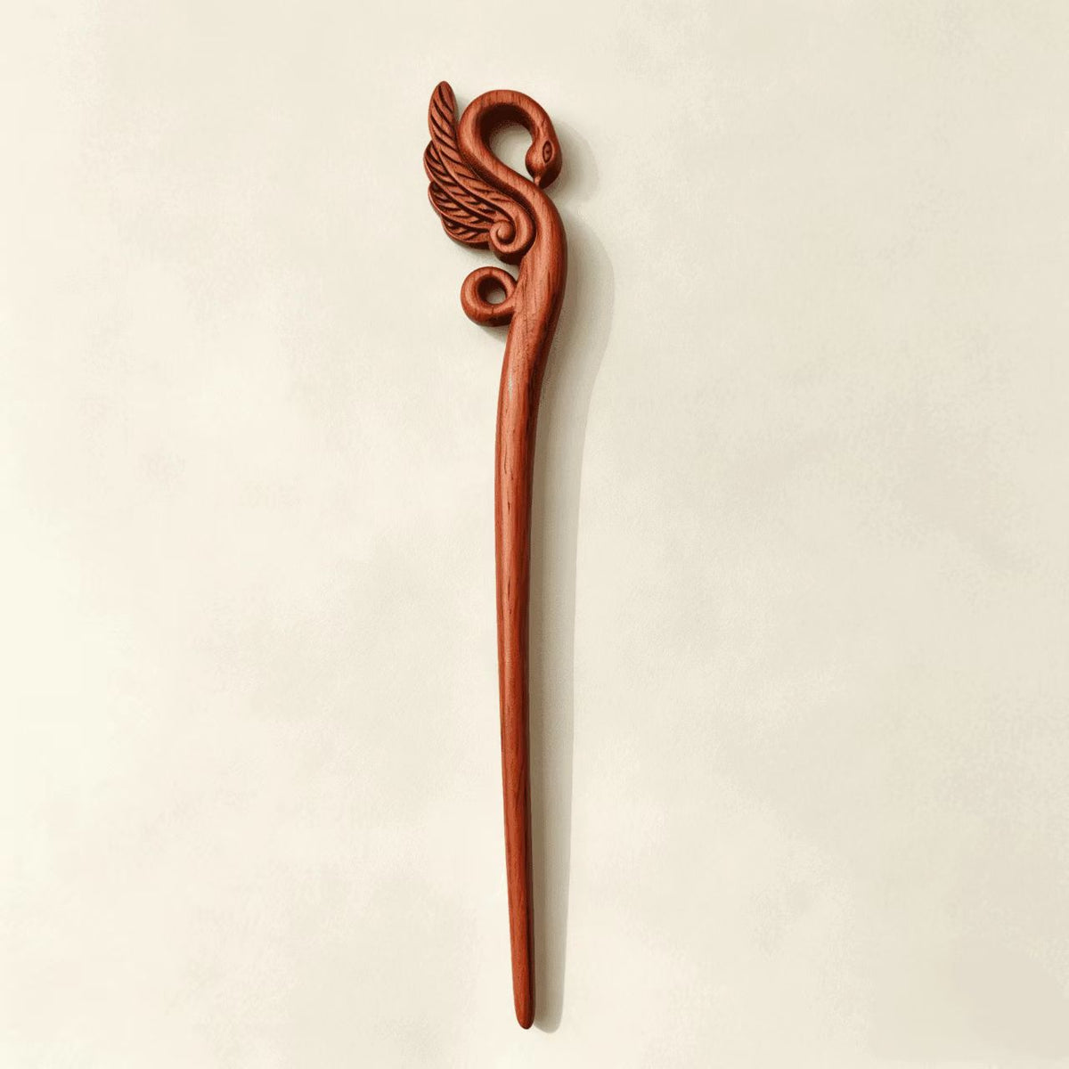 Handmade Sandalwood Hair Stick Set of 5 | Cat, Swan, Snake & Lotus Collection