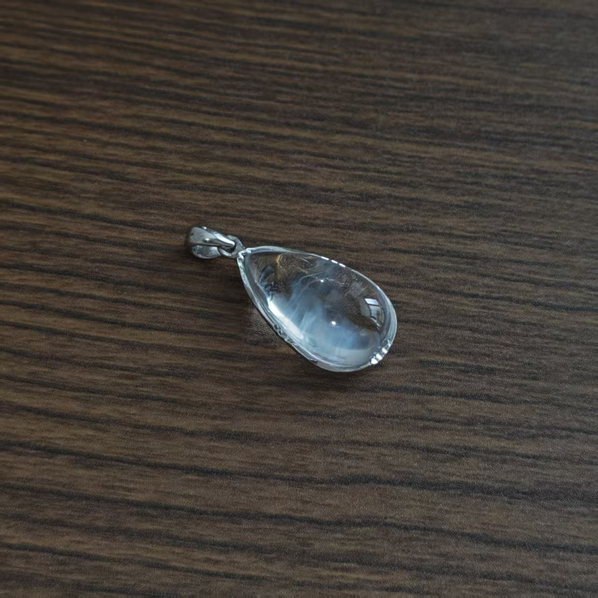 Natural Blue Needle Quartz Pendant | 925 Sterling Silver | Teardrop