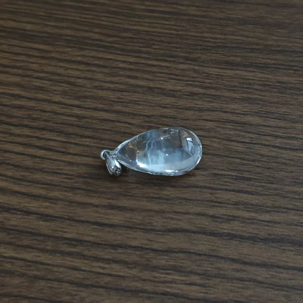 Natural Blue Needle Quartz Pendant | 925 Sterling Silver | Teardrop