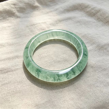 Natural Fluorite Bangle – Serene Green Gemstone Bracelet (56/58/60/62mm)