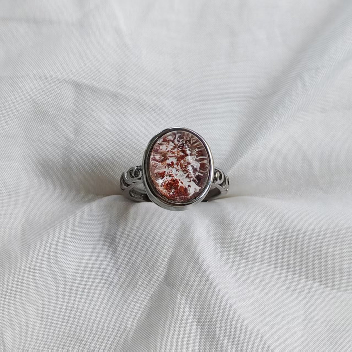 Natural Garden Quartz Ring | 925 Sterling Silver | Adjustable