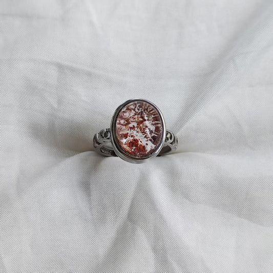 Natural Garden Quartz Ring | 925 Sterling Silver | Adjustable
