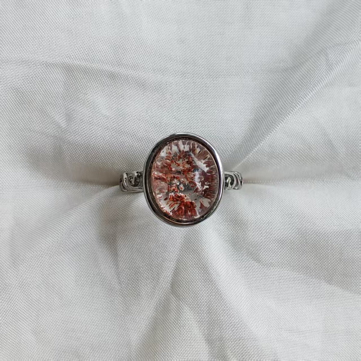 Natural Garden Quartz Ring | 925 Sterling Silver | Adjustable