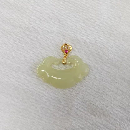 Natural Hetian Jade Pendant | Gold Plated 925 Silver