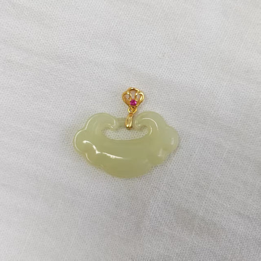 Natural Hetian Jade Pendant | Gold Plated 925 Silver