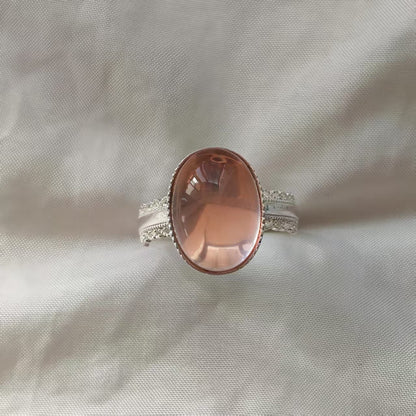 Natural Star Rose Quartz Ring | 925 Sterling Silver