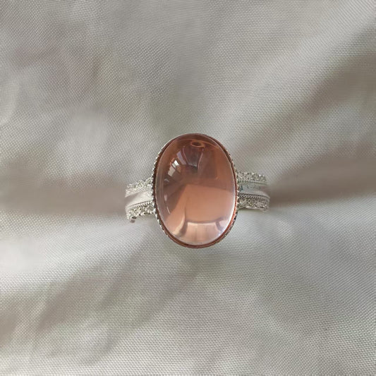 Natural Star Rose Quartz Ring | 925 Sterling Silver