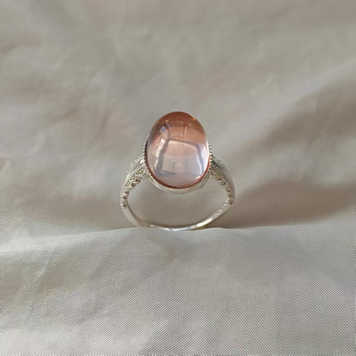 Natural Star Rose Quartz Ring | 925 Sterling Silver