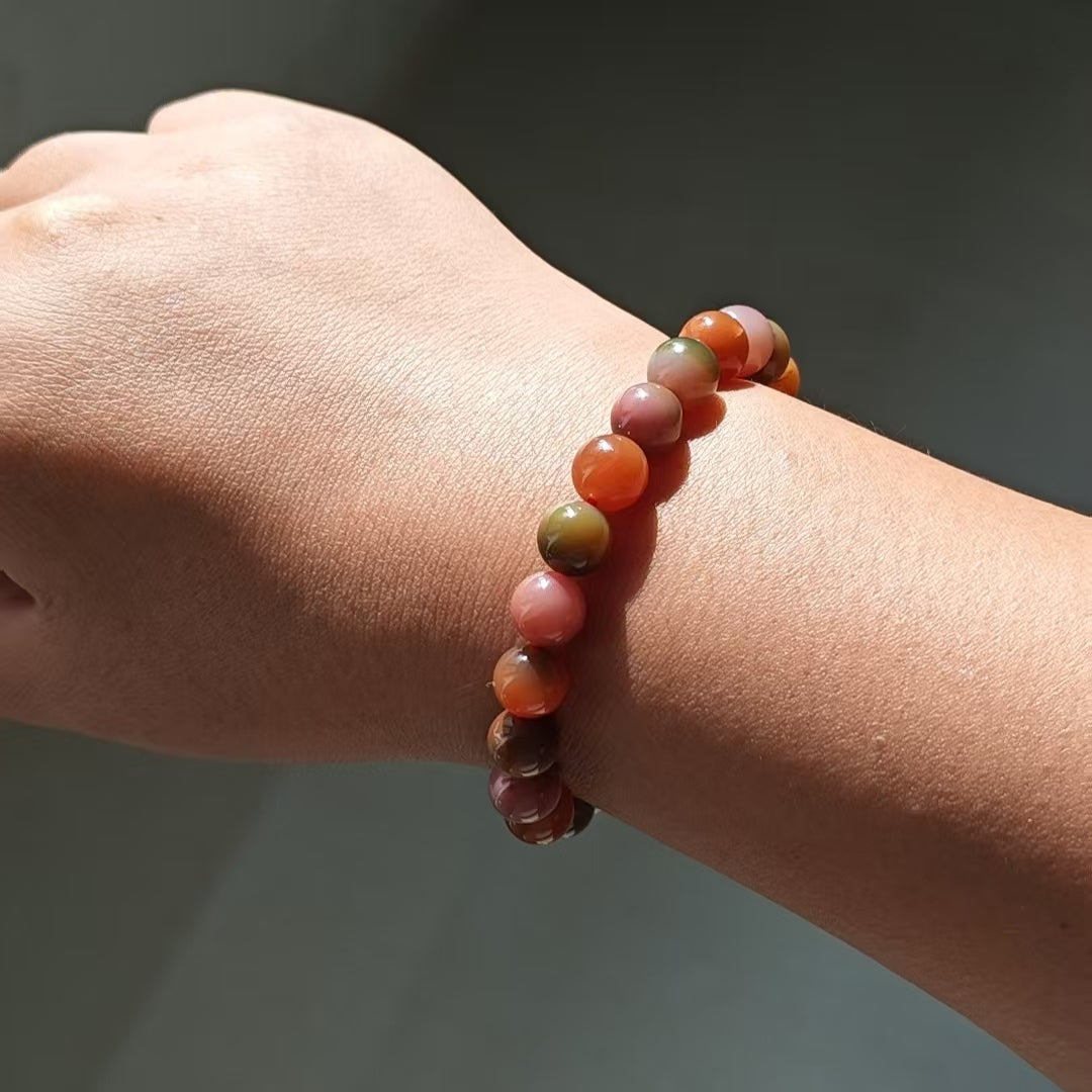 Natural Yanyuan Agate Bracelet | 8.4-8.9mm Beads