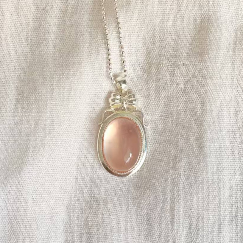 Natural Star Rose Quartz Pendant | 925 Sterling Silver